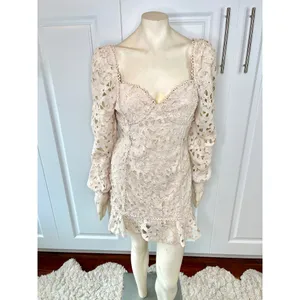 Red Dress Boutique Just Me Ivory Scallop Lace Dress thumbnail 5