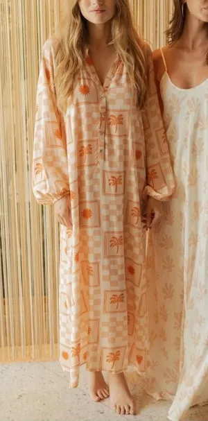 Citrine Swim Leta Tan Reef‎ Shell Dress Resort Low Back Beach Acacia Maxi Tank thumbnail 1