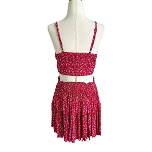 Princess Polly Rose Pink Floral Crop Top Full Skirt Set Women Size 4 | 68-15 thumbnail 2