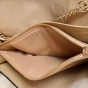 Coach Rose Gold Leather Gold Turnlock Chain Crossbody Convertible Bag #F22828 thumbnail 6