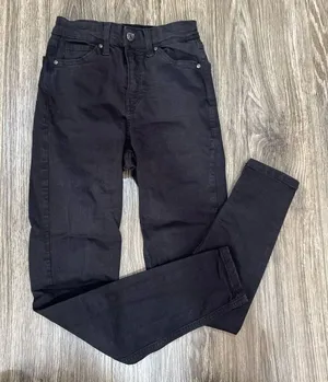 Topshop Petite Jamie Moto jeans in black thumbnail 1