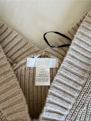 Beige oversized sweater vest thumbnail 3