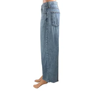 Rag & Bone Womens Blue High Rise Cropped Frayed Wide Leg Denim Jeans Pants Sz 26 thumbnail 2