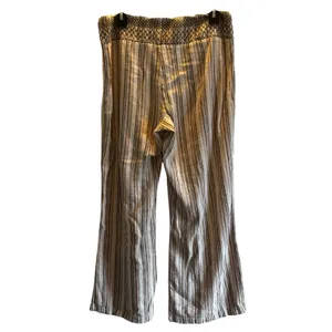 Indigo Rein Linen blend striped pants Large boho Beachy thumbnail 3