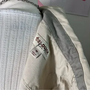 American Vintage Y2K Cream Zip Detroit Jacket Utility Barn Chore Collared‎ Jacket Womens Medium thumbnail 6
