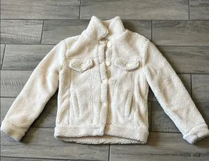 Trendy White Sherpa Jacket thumbnail 1