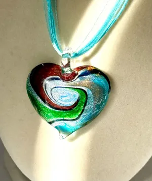 Murano Heart Shaped Necklace Multiple thumbnail 3
