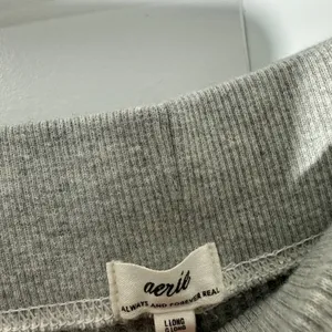 Aerie Essential Waffle Trouser Wide Leg Pants Women L Long Tall Gray Knit Lounge thumbnail 4