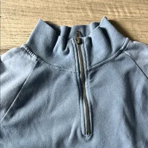 La Hearts Blue Cropped Mock Neck Jacket thumbnail 4