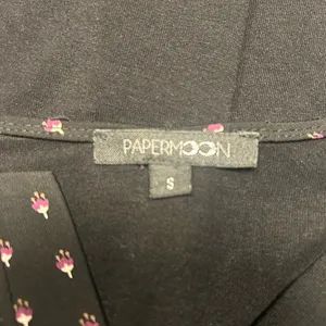 Papermoon Black Sleeveless Blouse with Pink Dot Print thumbnail 3