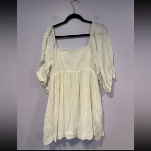 White boho mustard seed‎ cotton dress thumbnail 5