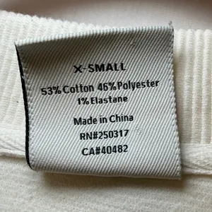 Varley Horton Side Zip Active Sweatshirt Oversized XS Ivory Cream Ribbed Flawed‎ thumbnail 4