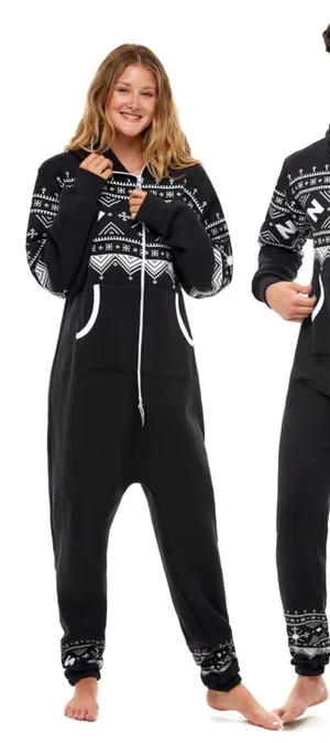 Skylinewears Nordic Print Sweatshirt Pajama Jumpsuit thumbnail 1
