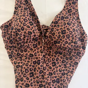 Shade & Shore Leopard‎ Print One Piece Swimsuit V-Neck Keyhole Brown Small 4-6 thumbnail 10