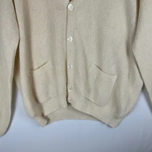 Peruvian Connection 100% Alpaca Handmade Cream V-Neck Cardigan Sweater XL thumbnail 10