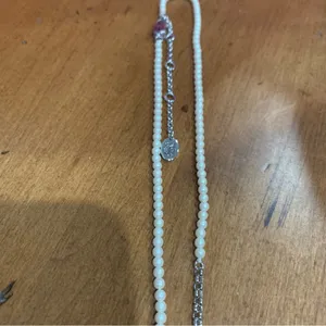 Juicy Couture Pam Gela Pearl and Silver Angel Wing Charm Necklace thumbnail 5