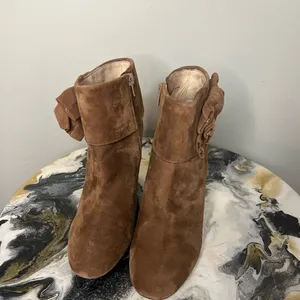 Kate Spade New York Brown Suede Ankle Booties with Bow thumbnail 8