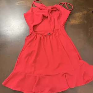 Lovely Day Ruffled Bodycon Sexy Red Mini Dress Spaghetti Strap Hoco Festival thumbnail 7