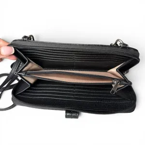 The‎ Sak Iris Smartphone 3 In 1 Crossbody Wristlet Wallet Black Leather Embossed thumbnail 9