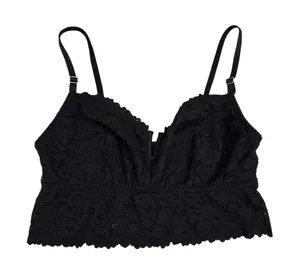 PINK Victoria's Secret Black Whimsygoth Lace Adjustable Bralette Tank Medium thumbnail 1