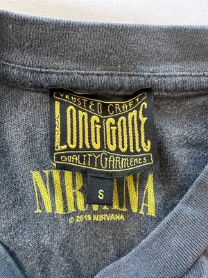 Long Gone Nirvana Smiley Face Graphic Cotton T-Shirt Black Yellow Crew Neck S thumbnail 7