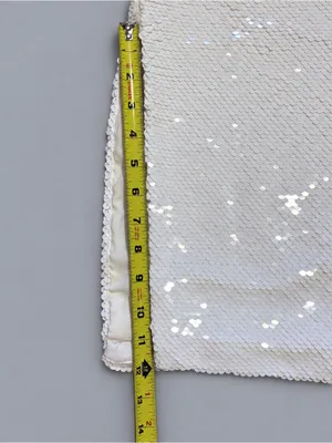 Abercrombie & Fitch White Sequin Side Slit Pencil Skirt XXS Petite NWT cocktail thumbnail 6
