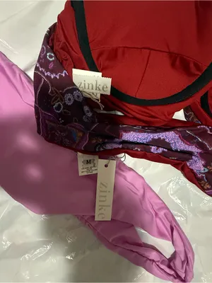 Zinke Plum Patterned Bandeau Top with Pink Bikini Bottom thumbnail 7