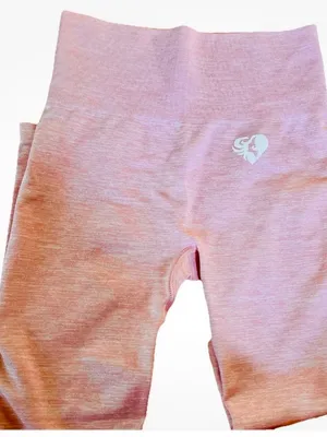 Women’s Best Move Seamless Leggings Stretch Support Marled Light Pink Small thumbnail 2