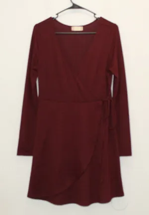 Altar'd State Sweater Dress Faux Wrap Size Medium thumbnail 1