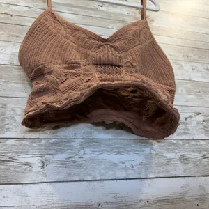 Free People Intimately FP Womens XS/S Bralette Top Rosie Longline Brown Made USA thumbnail 4