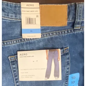 NWT Aeropostale High Rise Wide Leg Jeans 100% Cotton Dark Wash Size 10 Y2K 90s thumbnail 3