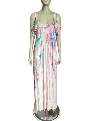 Soma Pink, Blue and Purple Patterned Maxi Dress thumbnail 2