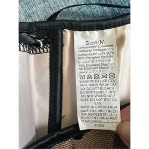Cream Black Rose Floral Ribbon Lace Up Corset Medium thumbnail 3