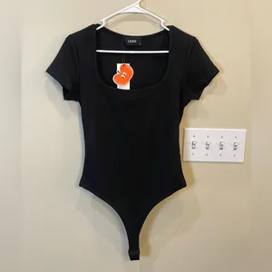 Cider 2 Piece Loungewear Wide Leg Ribbed Pants Short Sleeve‎ Bodysuit thumbnail 2