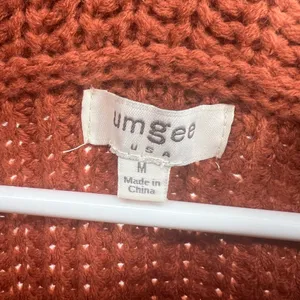 Umgee M cowl neck burnt orange knit sweater fall autumn casual office winter thumbnail 5