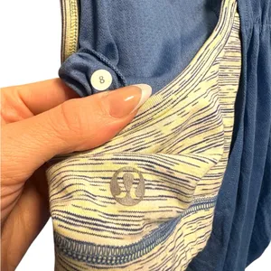 Lululemon Blue and yellow top with built in bra thumbnail 6