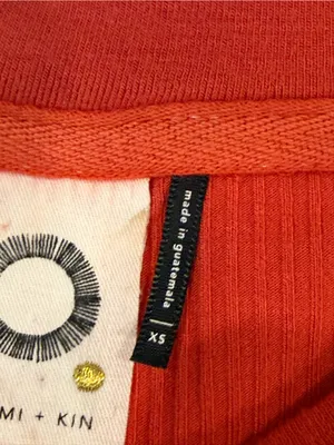 Anthropologie Omi + Kin Red Ribbed Button Shoulder Top XS thumbnail 6