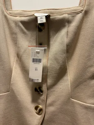 Maeve Anthropologie Structured Longline Vest XS Soft Camel NWT thumbnail 4