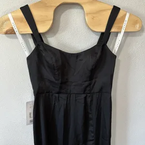 NEW AZAZIE Nessi Stretch Satin‎ Dress Black Formal Maxi Gown Bridesmaid Size A10 thumbnail 2