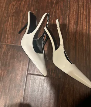 Amazon Stiletto Leather Closed Toe White Patent High Heels size 10 thumbnail 3