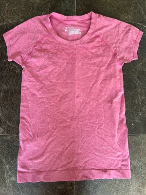 Z by Zella Seamless Mesh Vent Short Sleeve Pink Performance Athletic Crew Neck thumbnail 1