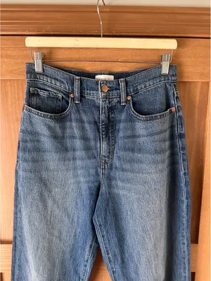 Evereve Ever Vintage Barrel Jeans Bowed Leg High Rise Dark Blue Women’s size 28 thumbnail 2