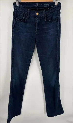 7 For All Mankind mid rise dark wash bootcut denim jean women’s size 27 thumbnail 1