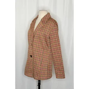 Anthropologie AVEC LES FILLES Longline Plaid Blazer Jacket Preppy Academia Small thumbnail 5