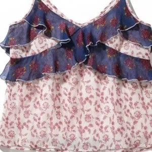 Free People All Things Sheer floral camisole tiered tank top In size L thumbnail 11