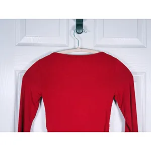 White Fox Sweetheart Ruched Long Sleeve Top Size XS Red Romantic Going Out Party thumbnail 6