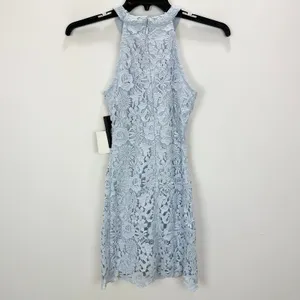 Lulus Love Poem Light Blue Lace Mini Dress Party Cocktail Romantic XS NWT thumbnail 10