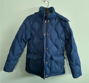 Lands’ End Blue Quilted Ski Winter Goose-down Hooded Puffer Jacket Coat Sz S thumbnail 1