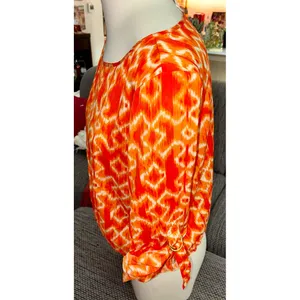 Michael Michael Kors Orange Long-sleeve Top, Sz M thumbnail 2