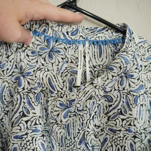 Anthropologie Blue Floral Modal Mini Romper Flutter Sleeve Belted Pockets Small‎ thumbnail 13